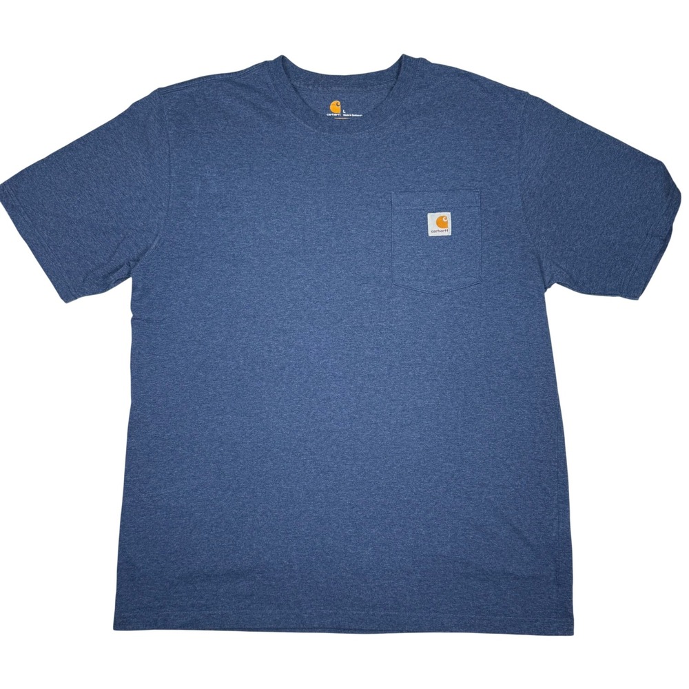 Carhartt Men's Large Blue Heather Short Sleeve Pocket T-Shirt Workwear